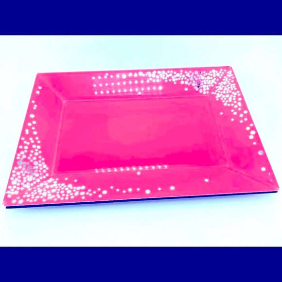 Style Happy Pink Barbie Style Embellished Glass Dresser Tray - Picture 3 of 4